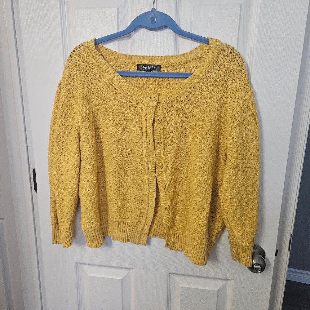 Cute Yellow Crochet Cardigan